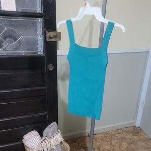 EUC Dreamers By Debut Teal Knit Tank Top Women Size LP/XLP